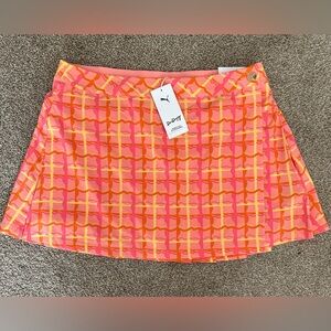 Puma Women's Pink and Orange Patterned Top